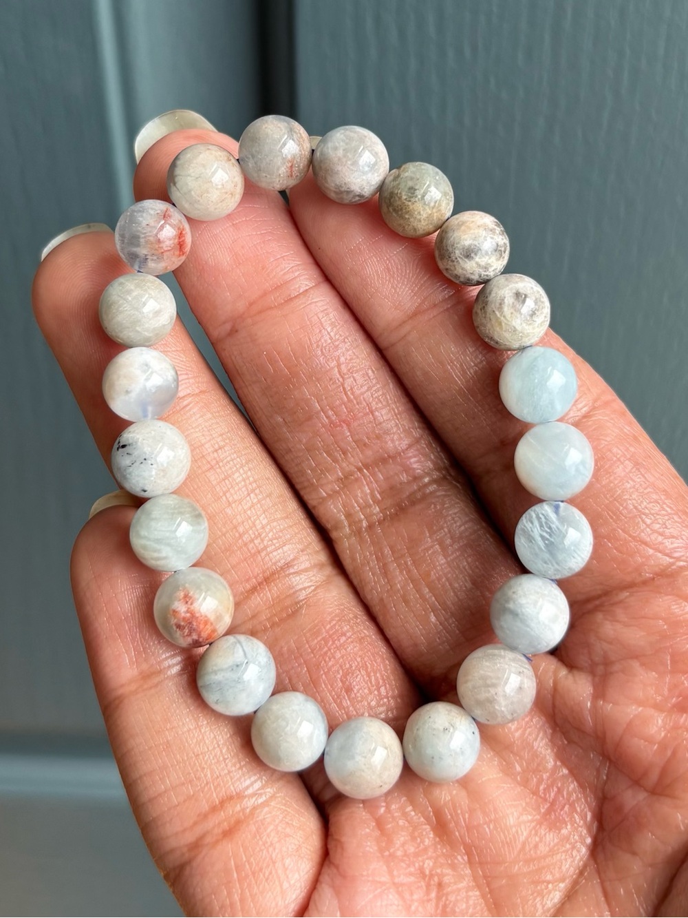 Inclusion Aquamarine Crystal Bracelet 9mm